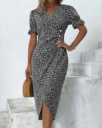 Colette | Wrap Midi Dress Floral Bodycon