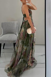 Louise | Wedding Guest Maxi Dress Backless Pleated