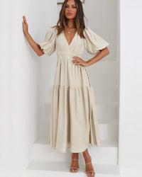 Naomi | Wedding Guest Midi Dress Short Sleeve
