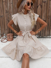 Sylvia | Polka Dot Dress Cap Sleeve