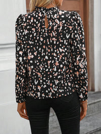 Polly | Vintage Blouse Printed High Mock