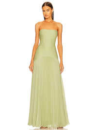 Juliet | Strapless Maxi Dress Pleated Drop Waist