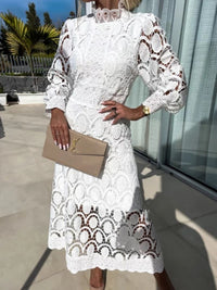Roberta | Wedding Guest Midi Dress Long Sleeve
