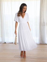 Naomi | Wedding Guest Midi Dress Short Sleeve
