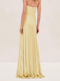 Juliet | Strapless Maxi Dress Pleated Drop Waist