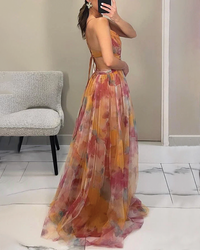 Lucia | Wedding Guest Maxi Dress Pleated Floral