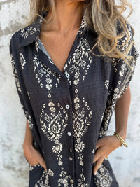 Olive | Boho Dress Button-Front