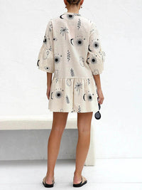 Yvonne | Boho Mini Sundress Three Quarter Sleeves