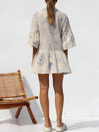 Yvonne | Boho Mini Sundress Three Quarter Sleeves