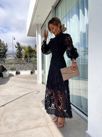 Roberta | Wedding Guest Midi Dress Long Sleeve
