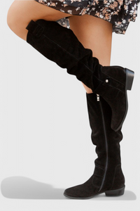 Faith | Orthopedic Slouch Knee High Boots with Side Zip and Low Heel