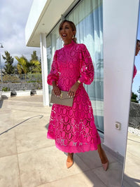 Roberta | Wedding Guest Midi Dress Long Sleeve