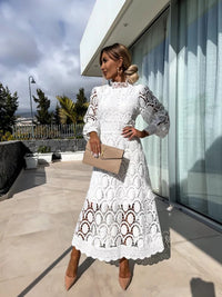 Roberta | Wedding Guest Midi Dress Long Sleeve