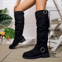 Rachel | Orthopedic Knee-High Boots with Ring Buckle Accents
