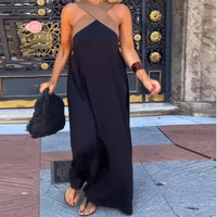 Leona | Halter Maxi Dress V-Neck