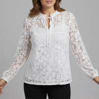 Miriam | Romantic Blouse Tie-Neck Lace