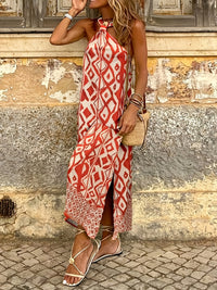 Elaine | Halter Maxi Dress Side Slit