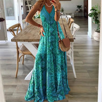 Pearl | Boho Maxi Sundress Halter V-Neck