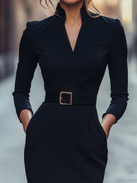 Mary | Wrap Midi Dress Belted