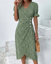 Colette | Wrap Midi Dress Floral Bodycon