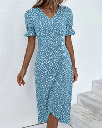 Colette | Wrap Midi Dress Floral Bodycon