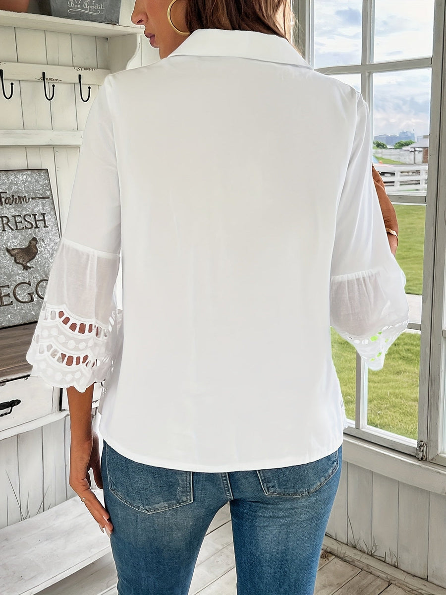 Annabelle | Blouse Embroidered Button-Front