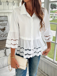 Annabelle | Blouse Embroidered Button-Front