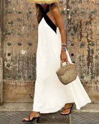 Leona | Halter Maxi Dress V-Neck