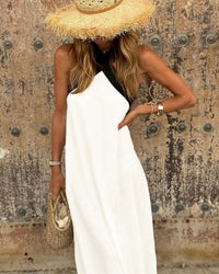 Leona | Halter Maxi Dress V-Neck