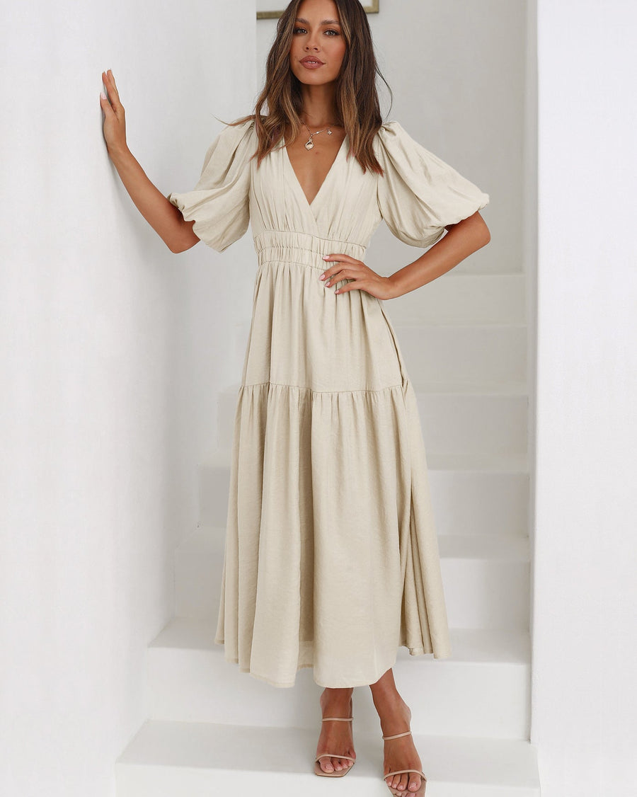 Naomi | Wedding Guest Midi Dress Short Sleeve