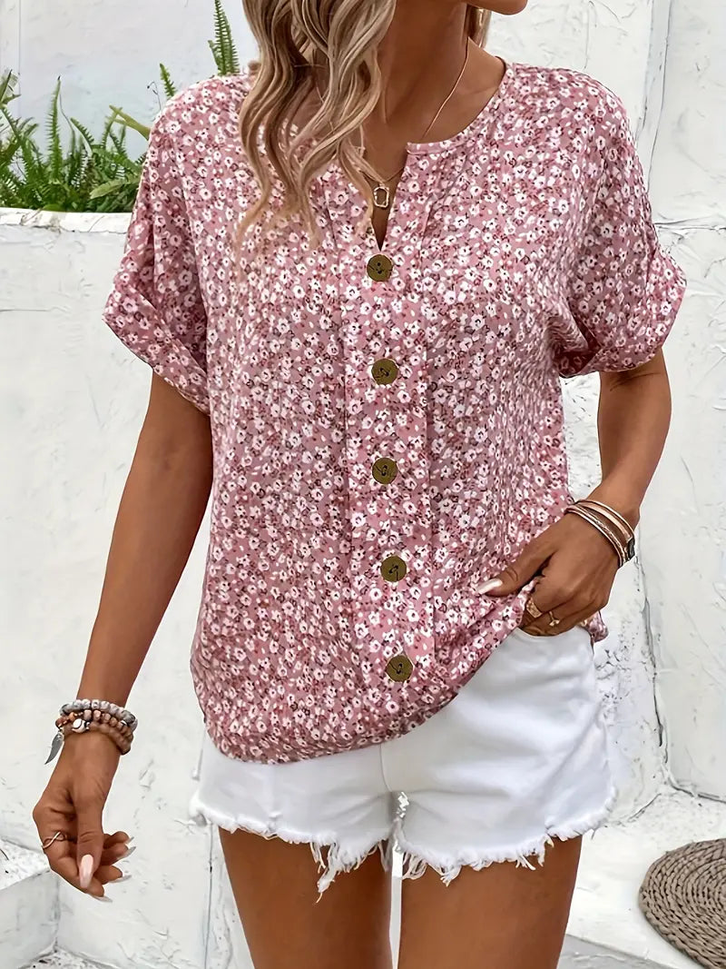 Emery | Floral Button Blouse