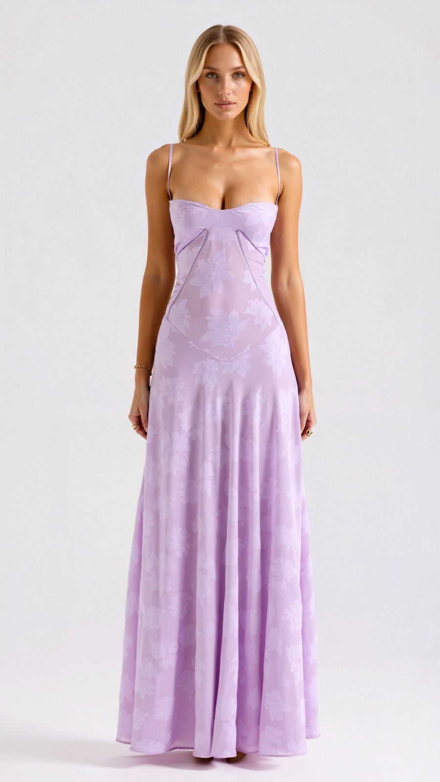 Hannah | Spaghetti Strap Maxi Dress with Square Neck