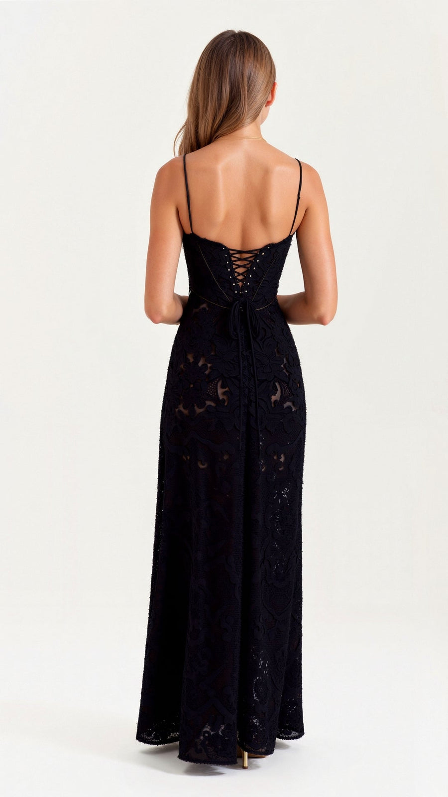 Hannah | Spaghetti Strap Maxi Dress with Square Neck