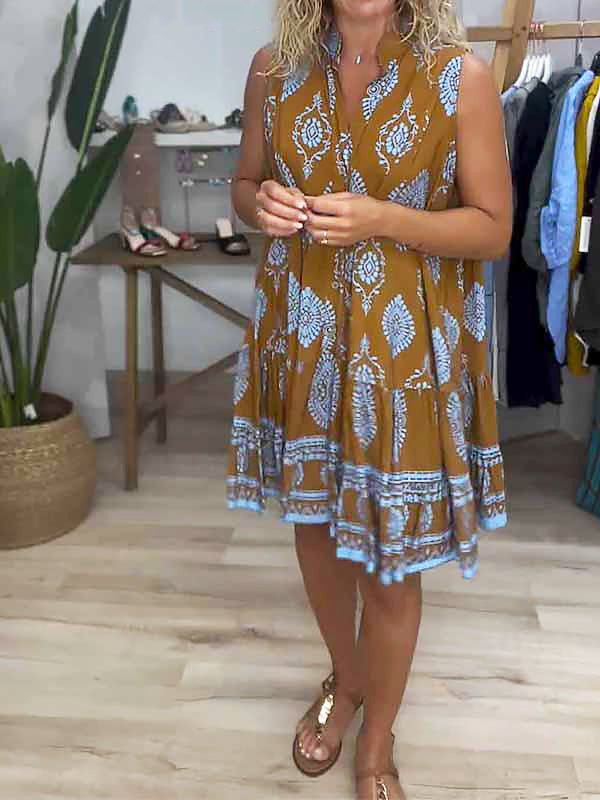 Kira | Boho Mini Dress V-Neck Tiered