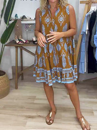 Kira | Boho Mini Dress V-Neck Tiered