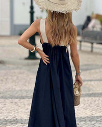 Leona | Halter Maxi Dress V-Neck