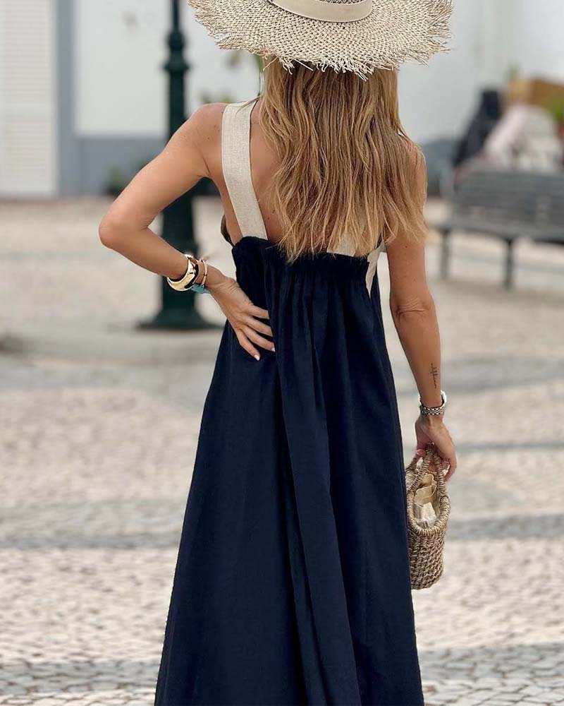 Leona | Halter Maxi Dress V-Neck