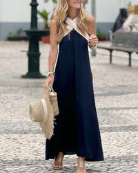 Leona | Halter Maxi Dress V-Neck
