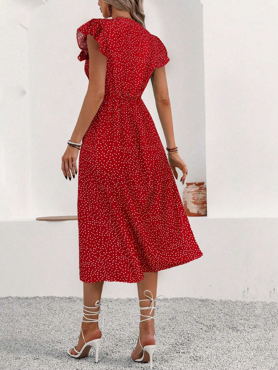Persephone | Polka Dot Dress V-Neck A-Line