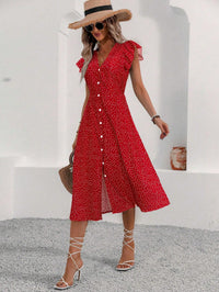 Persephone | Polka Dot Dress V-Neck A-Line