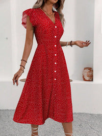 Persephone | Polka Dot Dress V-Neck A-Line