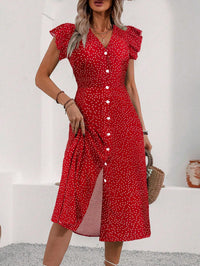 Persephone | Polka Dot Dress V-Neck A-Line