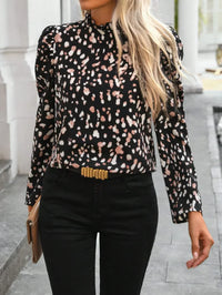 Polly |  Vintage Blouse Printed High Mock