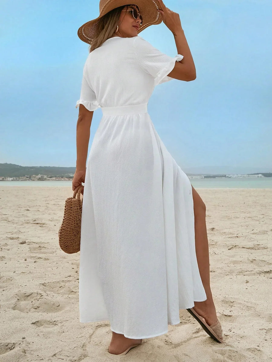 Polly | Sundress V-Neck A-Line Button-Front