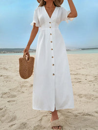 Polly | Sundress V-Neck A-Line Button-Front