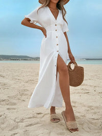 Polly | Sundress V-Neck A-Line Button-Front
