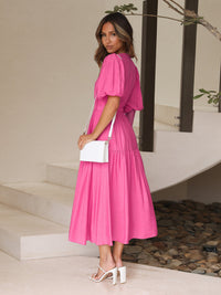 Naomi | Wedding Guest Midi Dress Short Sleeve