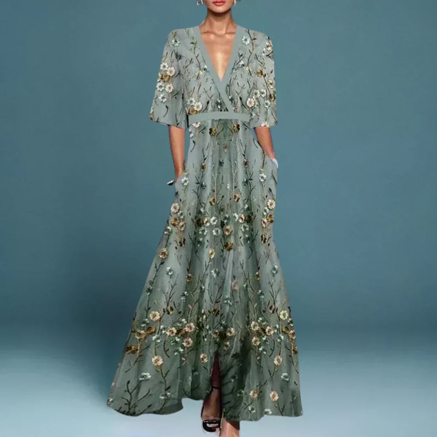 Emma | Wedding Guest Maxi Dress Wrap Floral