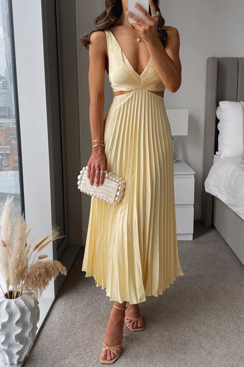 Delaney | Wedding Guest Midi Dress Pleated