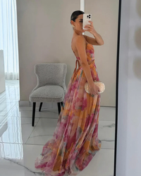Lucia | Wedding Guest Maxi Dress Pleated Floral